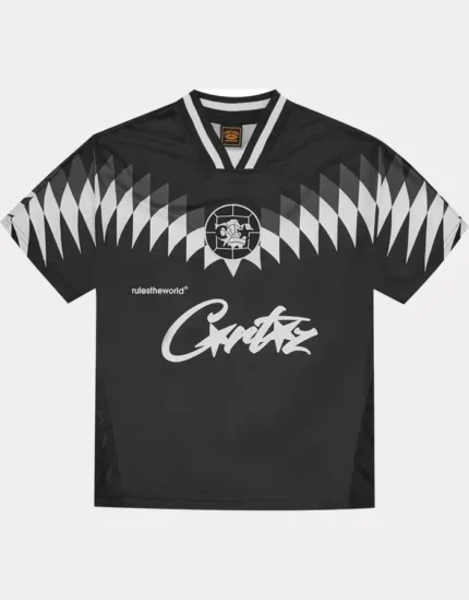 Corteiz Club RTW Fußball-T-Shirt Schwarz